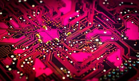 Electronic circuit board abstract background. computer hardware. Stock Photos