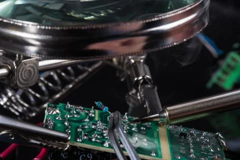 Electronic circuit board assembly Stock Photos