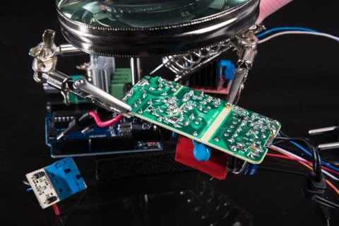 Electronic circuit board assembly Stock Photos