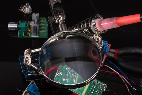 Electronic circuit board assembly Stock Photos