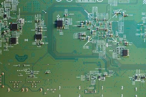 Electronic circuit board as background, top view Stock Photos