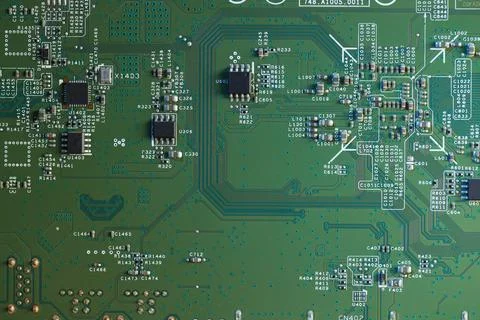 Electronic circuit board as background, top view Stock Photos