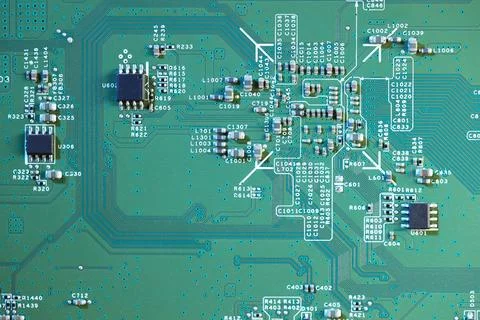 Electronic circuit board as background, top view Stock Photos