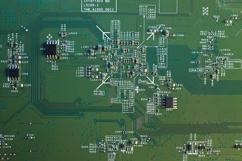 Electronic circuit board as background, top view Stock Photos