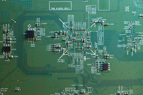 Electronic circuit board as background, top view Stock Photos