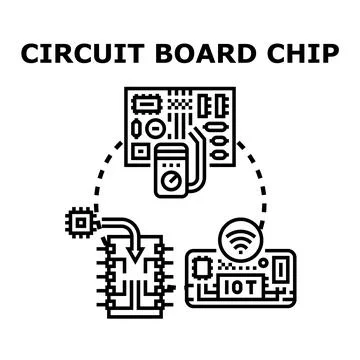Electronic circuit board chip technology development concept Stock Illustration