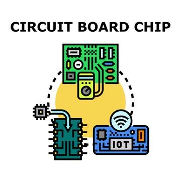 Electronic circuit board chip technology development concept Stockillustratie