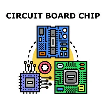 Electronic circuit board chips engineering technology concept 스톡 일러스트