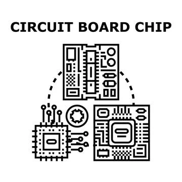 Electronic circuit board chips engineering technology concept Stock Illustration