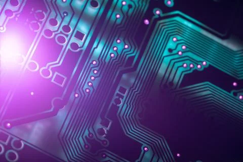 Electronic circuit board close up, background with circuit board Foto stock