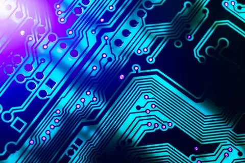 Electronic circuit board close up, background with circuit board Stock Photos