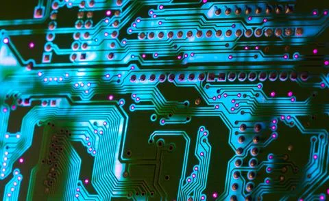 Electronic circuit board close up, background with circuit board Foto stock