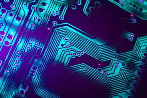 Electronic circuit board close up, background with circuit board 库存照片