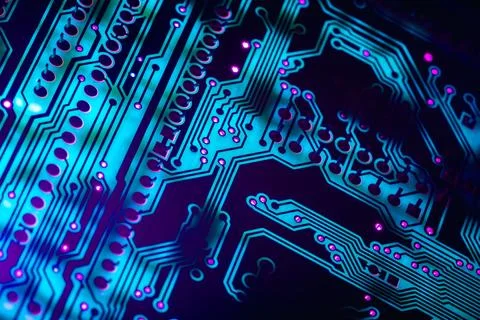 Electronic circuit board close up, background with circuit board Stock Photos