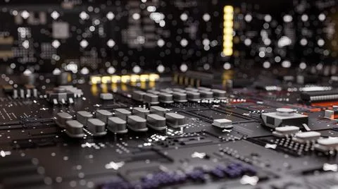 Electronic circuit board close up Stock Illustration