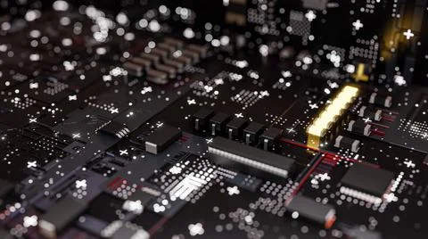 Electronic circuit board close up Illustrazione stock