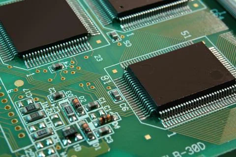 Electronic circuit board close-up Stock Photos