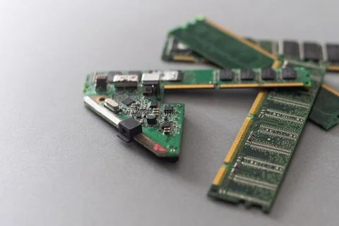 Electronic circuit board close up. Foto stock