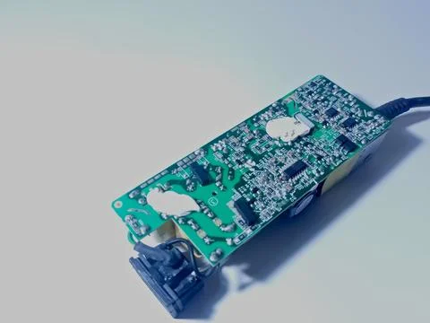 Electronic Circuit Board Component Illustrates Tech Trade War Stock Photos
