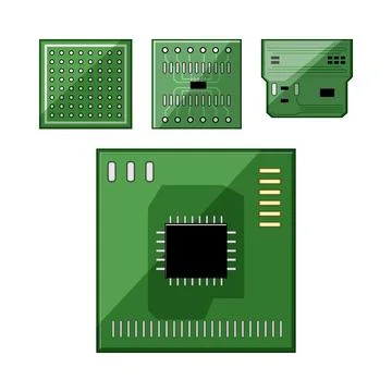 Electronic circuit board components developing digital technology Stock-Illustration