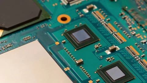 Electronic circuit board with components 库存影片 75251626