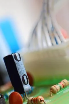 Electronic circuit board with components. Stock Photos