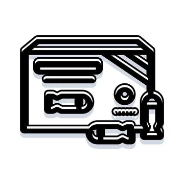 Electronic circuit board computer components concept illustration 스톡 일러스트