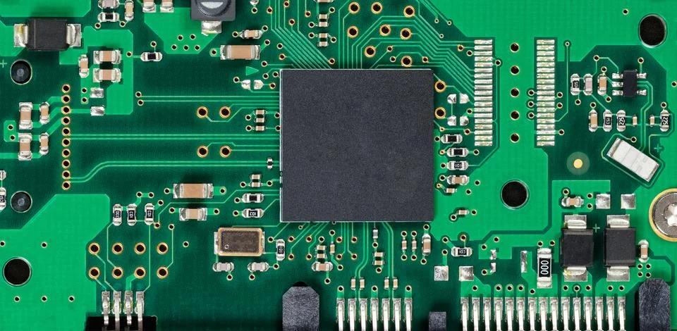Electronic circuit board of computer hard drive Stock Photos