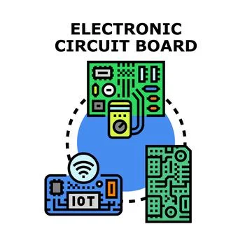 Electronic circuit board concept of modern technology development Ilustración de archivo