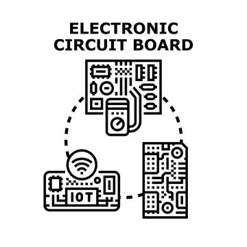 Electronic circuit board concept of modern technology development Ilustración de archivo