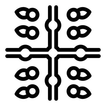 Electronic circuit board connecting components with wires and dots Stock Illustration