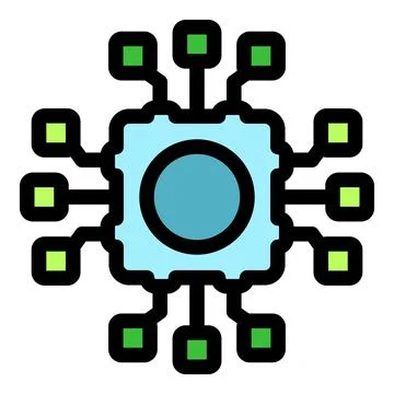 Electronic circuit board connecting multiple nodes, symbolizing technologic.. 스톡 일러스트