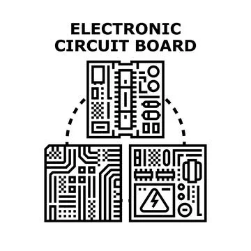 Electronic circuit board developing technology concept 库存插图