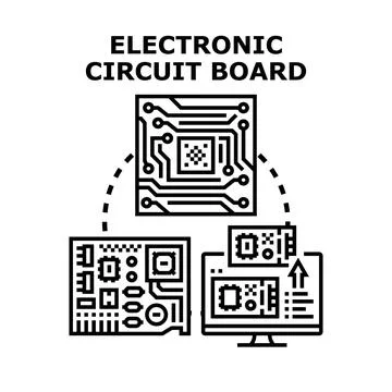 Electronic circuit board development process engineering concept Stock Illustration