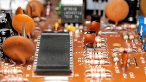 Electronic circuit board of the device Stock Photos