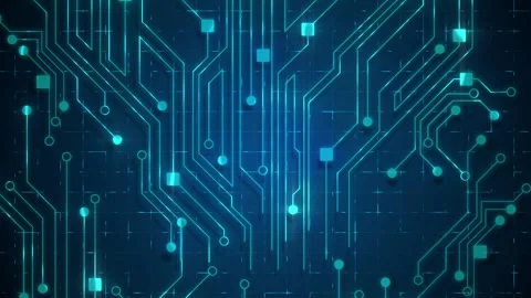 Electronic Circuit Board digital Infinite Looped background video Stock Footage 159670997