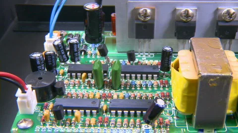 Electronic circuit board dolly to the right Stock Footage 865671