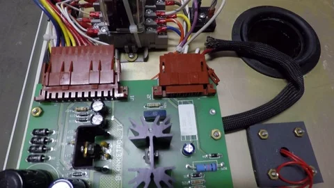 Electronic circuit board with exposed internal components Stock Footage 91996720