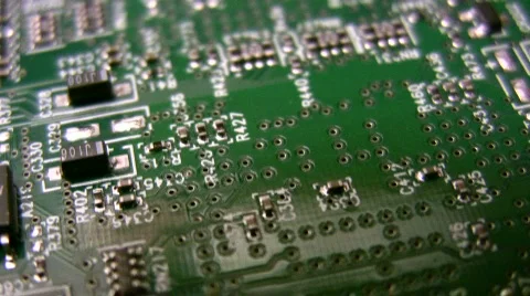 Electronic circuit board fly-over close 1 Vídeo Stock 538409