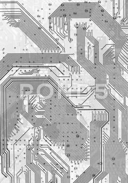 Electronic circuit board gray graphic background Stock Illustration