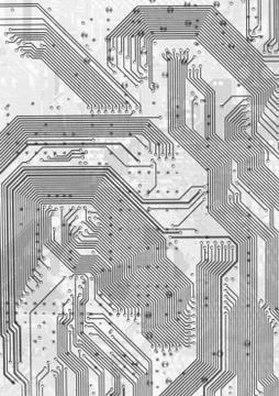 Electronic circuit board gray graphic background Stock Illustration