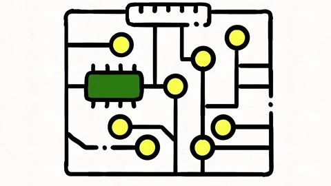Electronic Circuit Board Hand Drawn Animation Video stock 341765742