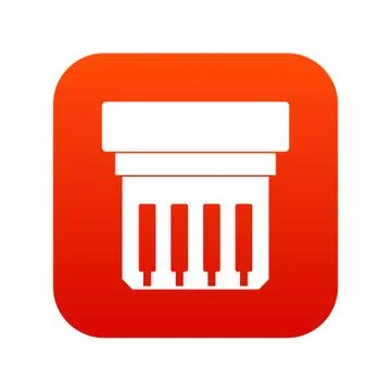 Electronic circuit board icon digital red Stock Illustration