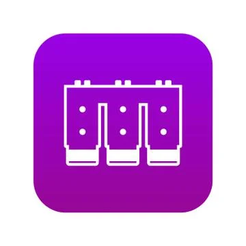 Electronic circuit board icon digital purple Stock Illustration