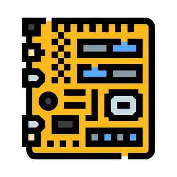 Electronic circuit board icon representing technology イラスト素材