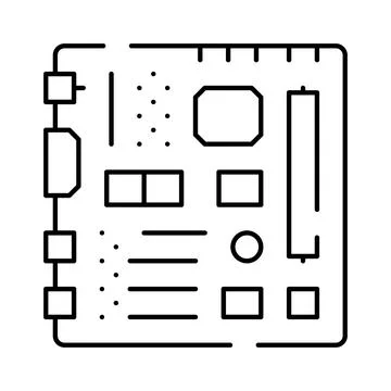 Electronic circuit board icon representing technology and engineering 库存插图