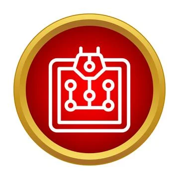 Electronic circuit board icon representing technology and manufacturing Stock Illustration