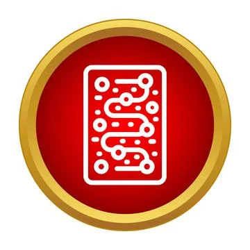 Electronic circuit board icon representing technology and connection イラスト素材