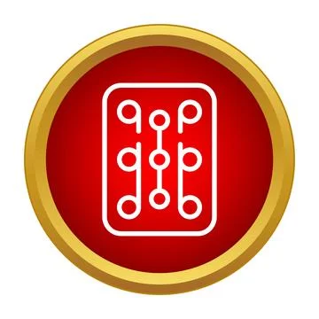 Electronic circuit board icon representing technology and connection Stock Illustration