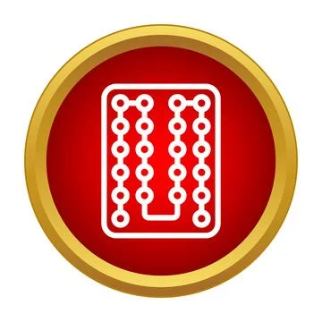 Electronic circuit board icon representing technology and connection Stock Illustration